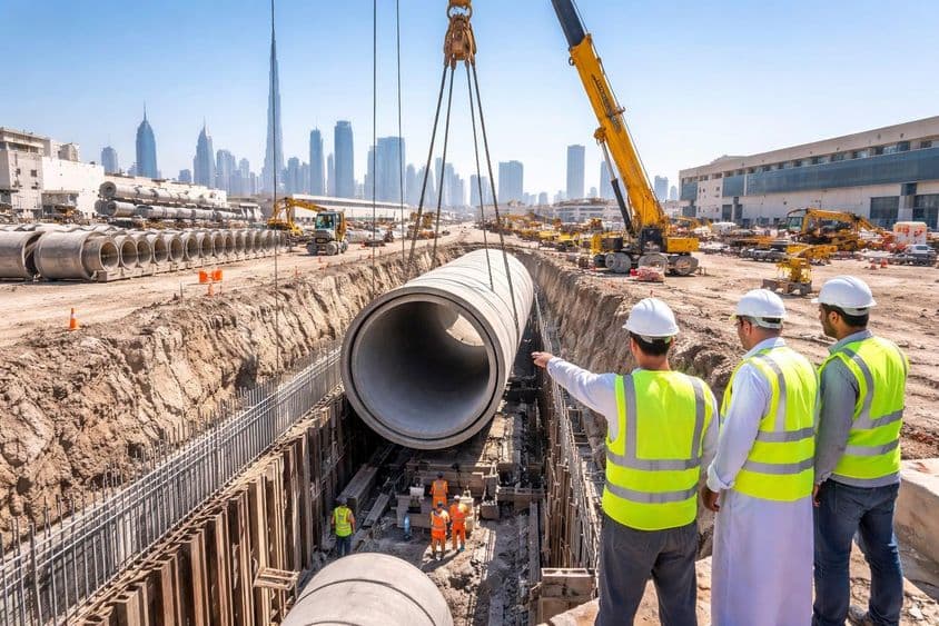 Entwicklungsarbeiten an der Entwässerung in Al Quoz