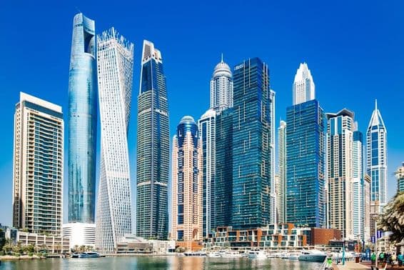 Wolkenkratzer in Dubai Marina