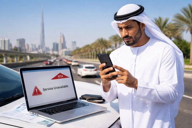 RTA-Systemausfall im Verkehr von Dubai