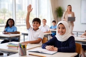 Rückkehr zum Schreibtisch in der Schule