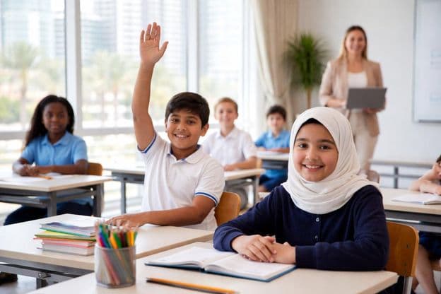 Rückkehr zum Schreibtisch in der Schule
