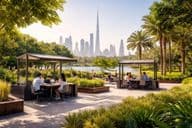 Arbeiten im Park auf Dubai-Art