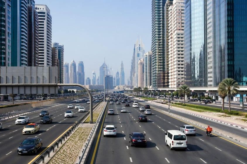 Moderner Stadtautobahnverkehr