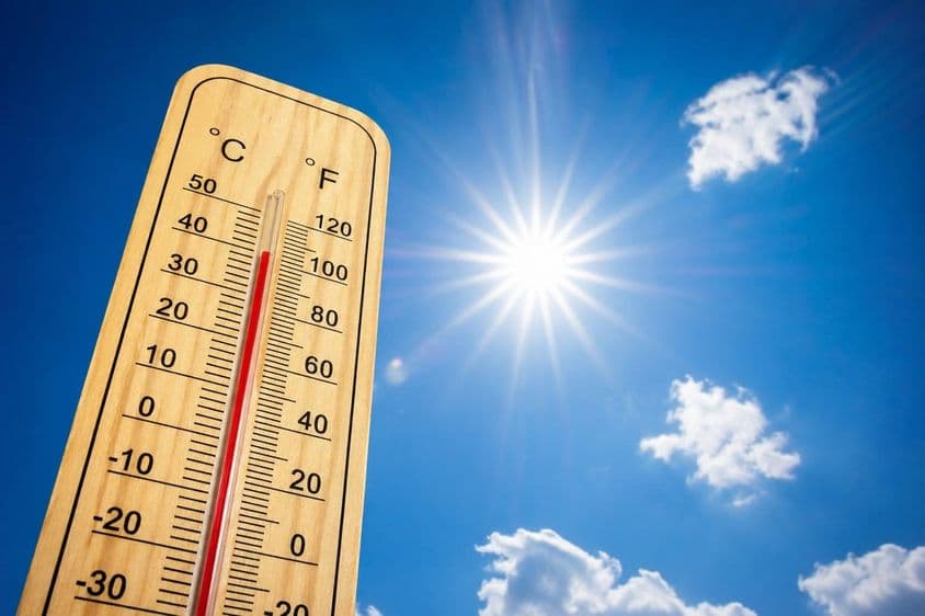 Extreme Hitze mit Thermometer