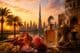 Dubai duftender goldener Sonnenuntergang