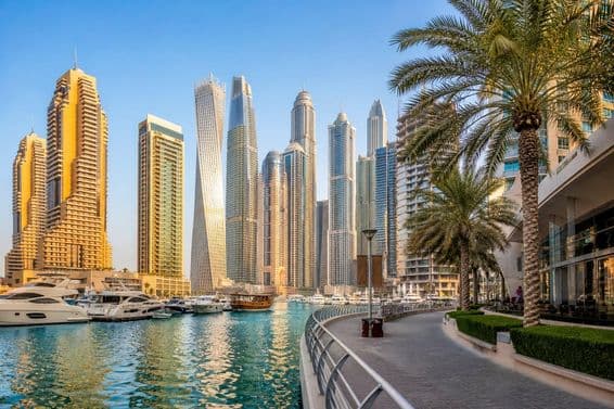 Dubai Marina Sonnenaufgangsambiente