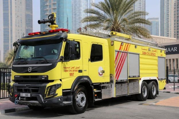 Feuerwehrleute in Dubai in Bereitschaft