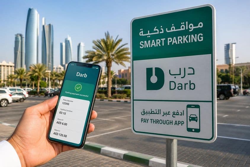 Intelligentes Parksystem in der Stadt Abu Dhabi