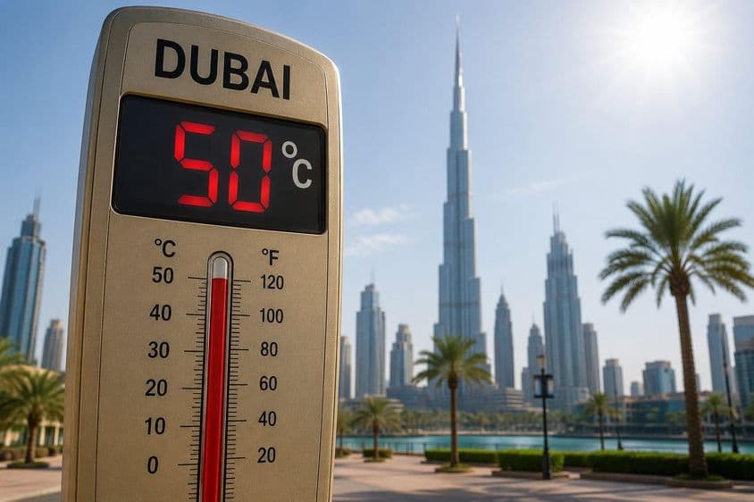 Dubai-Hitze bei fünfzig Grad