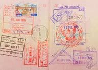 Reisepass mit Stempeln aus Thailand, Hongkong und Libanon