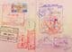 Reisepass mit Stempeln aus Thailand, Hongkong und Libanon